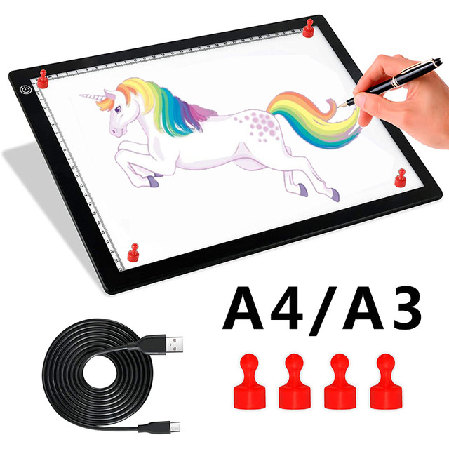 A4/A3 Light Board Portable Tracing Light Box Magnetic Drawing Board Light  Drawing Board Light Box For Tracing Sketch Pad - AliExpress